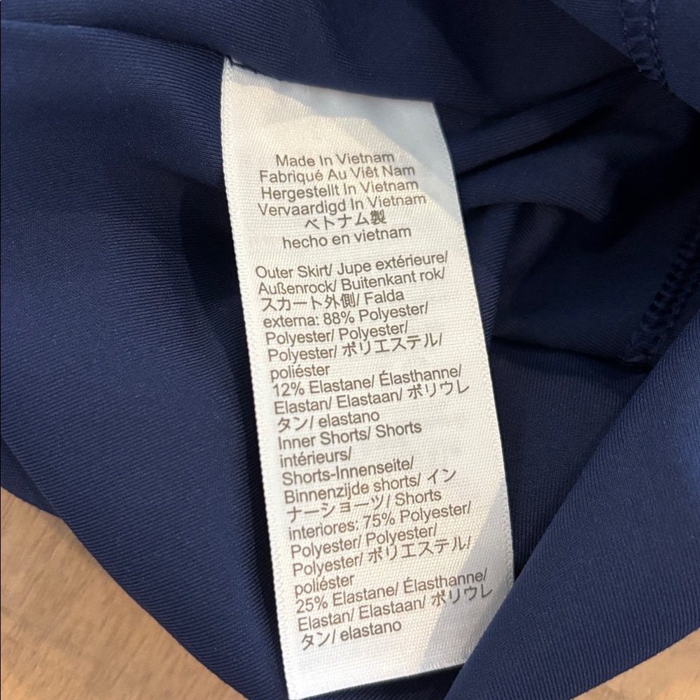 J Crew Factory Navy Skort Skirt Side Zip Large Activewear Athleisure Tennis Golf - Picture 5 of 5